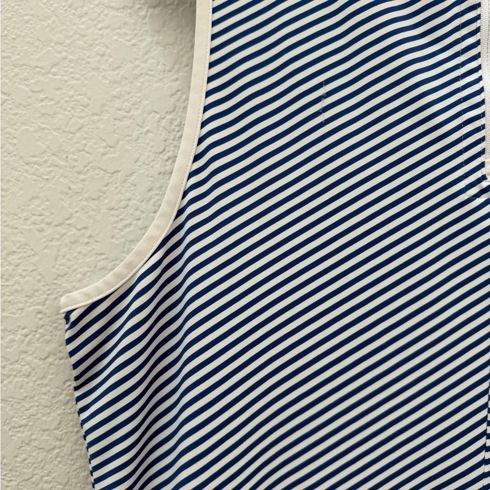 Tommy Bahama IslandZone Aubrey Cassia Navy Blue and White Striped Dress, Large - Picture 8 of 13